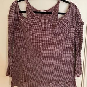 off the shoulder purple sweater size L